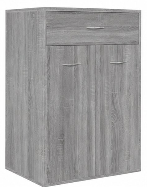 Skříňka na boty, botník, 1 zásuvka, 2 dvířka, dřevo, 85x61x36 cm, šedá sonoma, Dekorino BB20260065