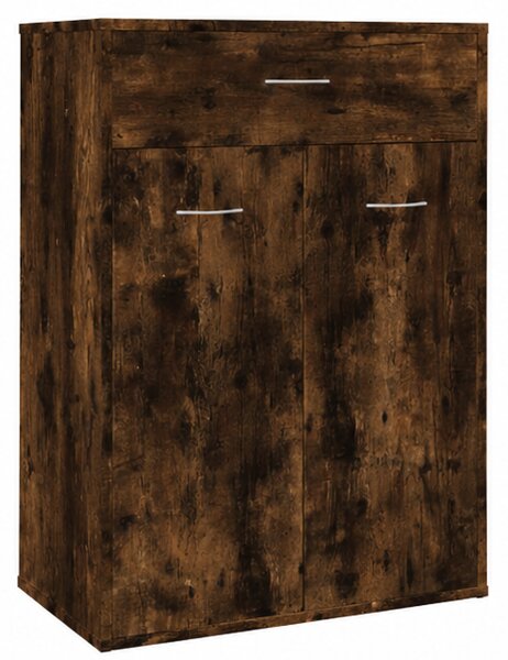Skříňka na boty, botník, 1 zásuvka, 2 dvířka, dřevo, 85x61x36 cm, kouřový dub, Dekorino BB20260064