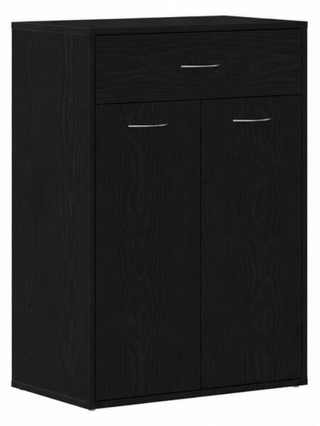 Skříňka na boty, botník, 1 zásuvka, 2 dvířka, dřevo, 85x61x36 cm, černý dub, Dekorino BB20260068