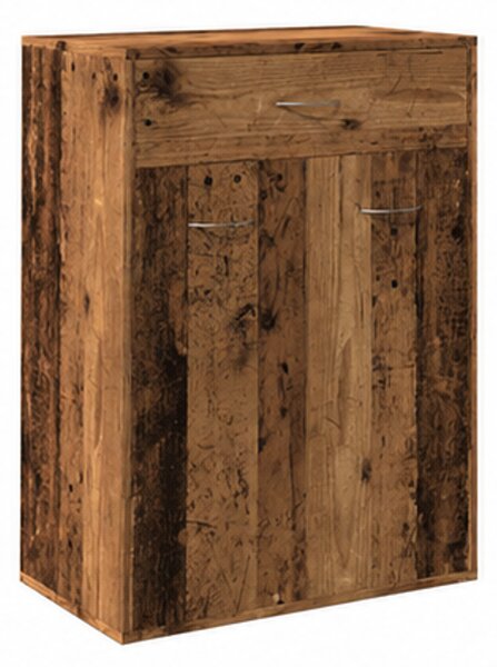 Skříňka na boty, botník, 1 zásuvka, 2 dvířka, dřevo, 85x61x36 cm, staré dřevo, Dekorino BB20260066