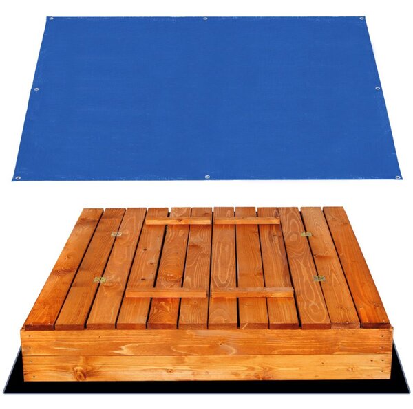 Dětské pískoviště s krytem 120x120 cm DECHLAND Smart 120SET hnědé