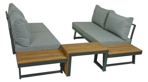 TERASOVÁ SEDACÍ SOUPRAVA 3dílné, dřevo, kov, plast, textil Gardenson - Online Only zahradní nábytek, Online Only