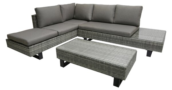 TERASOVÁ SEDACÍ SOUPRAVA 3dílné, kov, plast, sklo, textil Gardenson - Online Only zahradní nábytek, Online Only