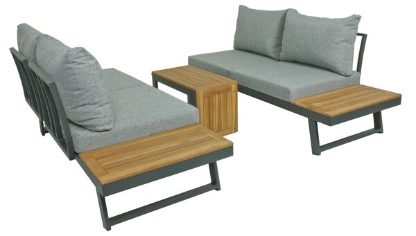 TERASOVÁ SEDACÍ SOUPRAVA 3dílné, dřevo, kov, plast, textil Gardenson - Online Only zahradní nábytek, Online Only