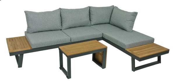 TERASOVÁ SEDACÍ SOUPRAVA 3dílné, dřevo, kov, plast, textil Gardenson - Online Only zahradní nábytek, Online Only