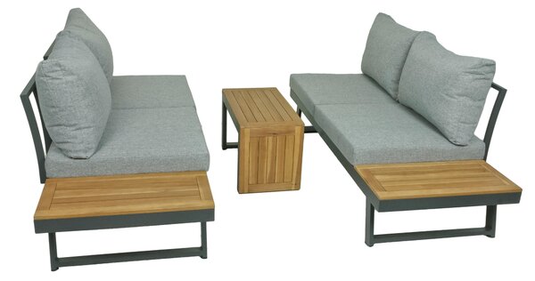 TERASOVÁ SEDACÍ SOUPRAVA 3dílné, dřevo, kov, plast, textil Gardenson - Online Only zahradní nábytek, Online Only