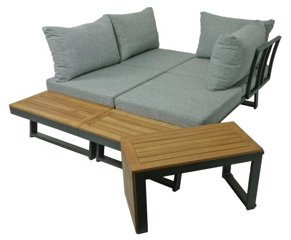 TERASOVÁ SEDACÍ SOUPRAVA 3dílné, dřevo, kov, plast, textil Gardenson - Online Only zahradní nábytek, Online Only