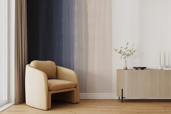 Fototapety Abstraktní minimalistický gradientní potisk se svislými pruhy v tmavě modré, světle, Fototapety abstraktní, w08915v1 : uwalls.cz