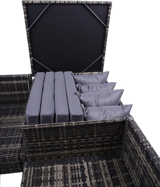 TERASOVÁ SEDACÍ SOUPRAVA plast, sklo, textil, kov Gardenson - Online Only zahradní nábytek, Online Only
