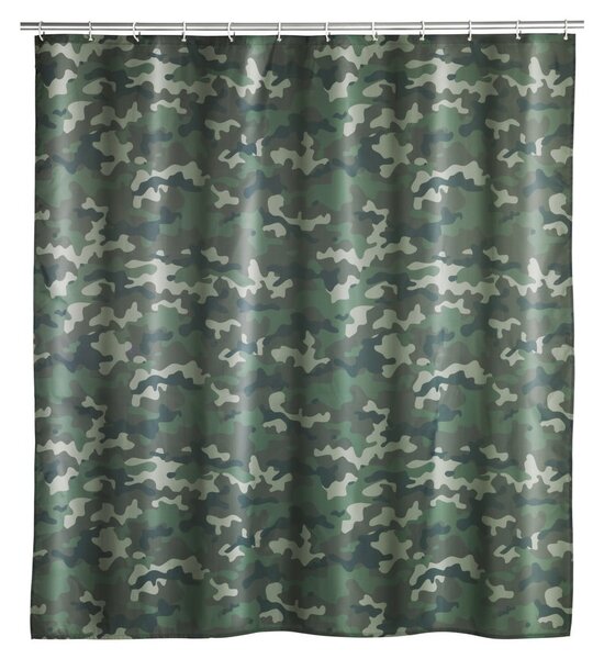 Pratelný sprchový závěs Wenko Camouflage, 180 x 200 cm