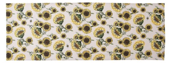 Béžový bavlněný běhoun se slunečnicemi Sunny Sunflowers