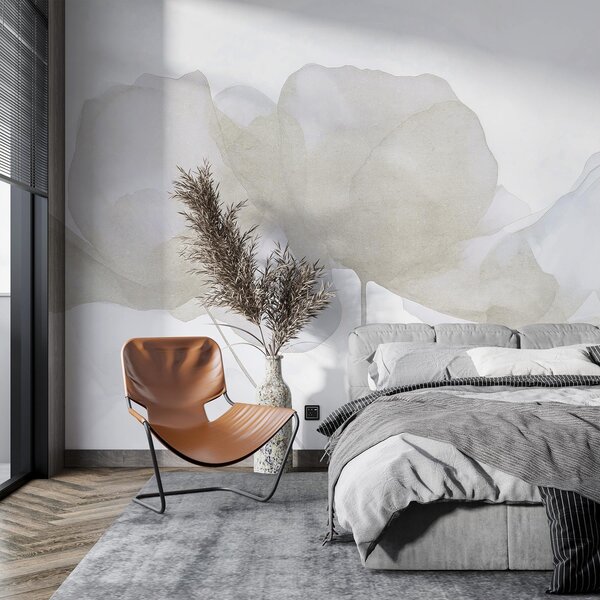 Fototapety Krásné květiny, jemné pastelové barvy, minimalismus, přírodní, rustikální, béžová a modrá, Fototapety akvarel, w03407v2 : uwalls.cz