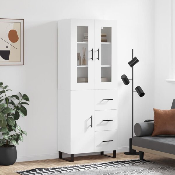 Skříň highboard bílá 69,5 x 34 x 180 cm kompozitní dřevo 3198489