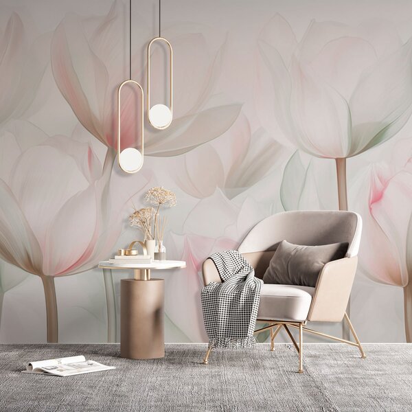 Fototapety Jemné tulipány v pastelových barvách, Fototapety květiny, w03442v1 : uwalls.cz