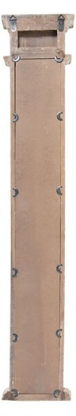 Dlouhé úzké zrcadlo v bílém rámu s patinou – 28x145 cm