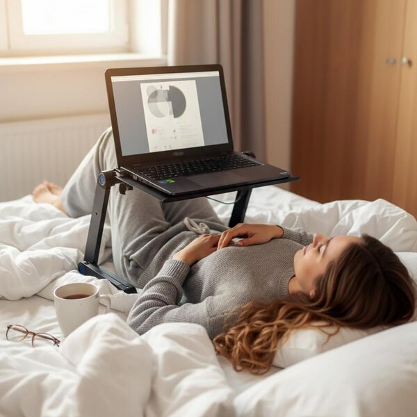 Přenosný polohovací stolek na notebook s větracími štěrbinami