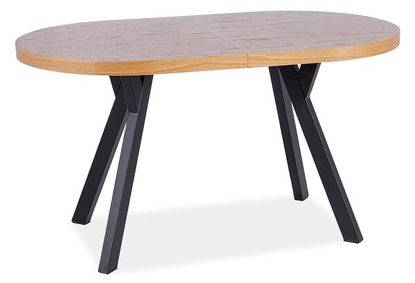 Rozkládací jídelní stůl 140-272 cm Daphne (dub + černá) (pro 8 a více osob)
