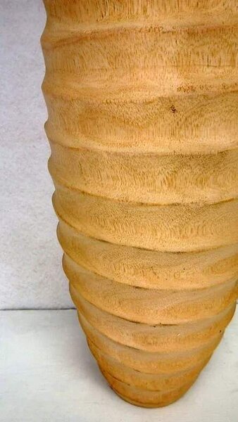 Váza dřevěrná LIONETTA, hnědá natural, 62 cm, ruční práce