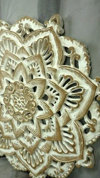 Závěsná dekorace Mandala MILIA, teakové dřevo, 90 cm (Masterpiece ruční práce)