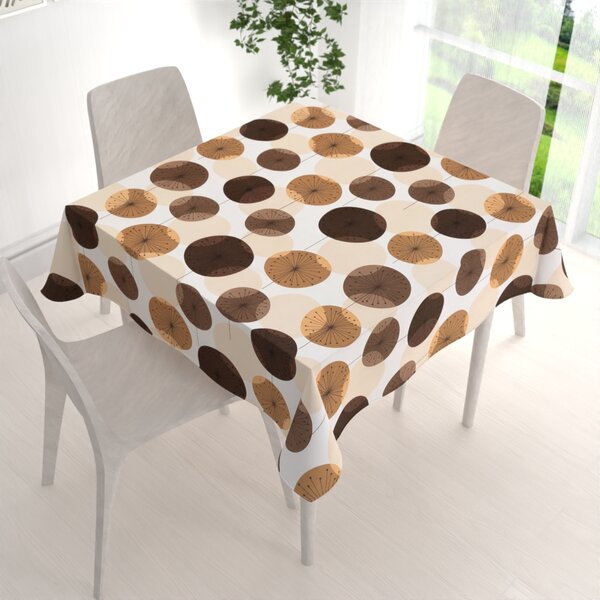 Biante Bavlněný čtvercový ubrus Sandra SA-488 Hnědo-béžové designové pampelišky 40x40 cm
