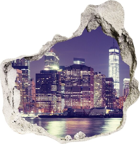 Fototapeta díra na zeď New York noc nd-p-100962649