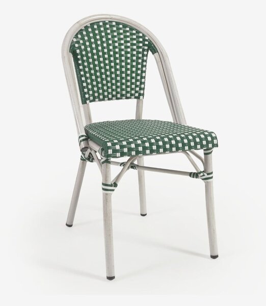 Zeleno-bílá venkovní židle Kave Home Marilyn