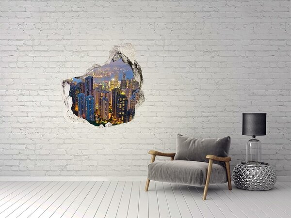 Fototapeta díra na zeď Hongkong noc nd-p-106686696