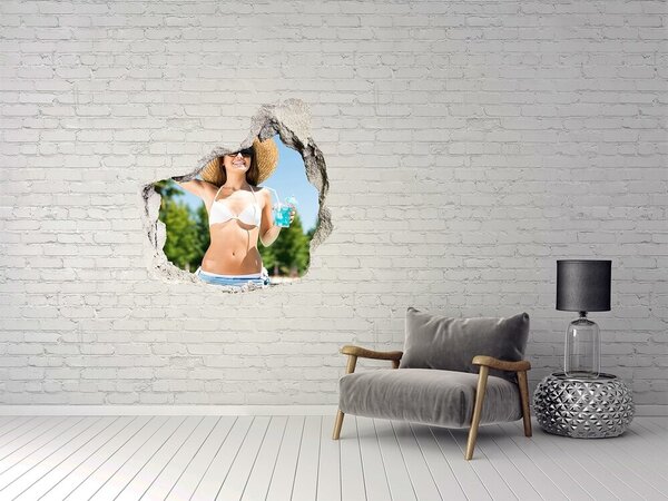 Fototapeta díra na zeď Žena nad bazénem nd-p-106630222