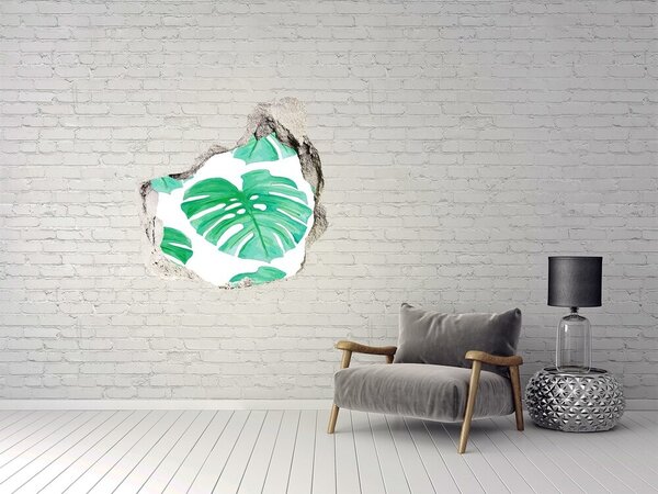 Nálepka 3D díra na zeď beton Monstera nd-p-108948322