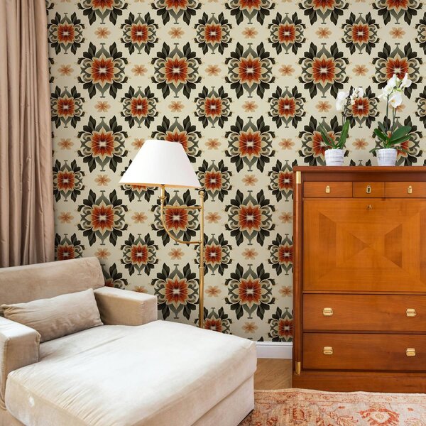 Tapety Abstraktní světlý květinový vzor na světlém pozadí, Tapety vintage, a00069v3 : uwalls.cz