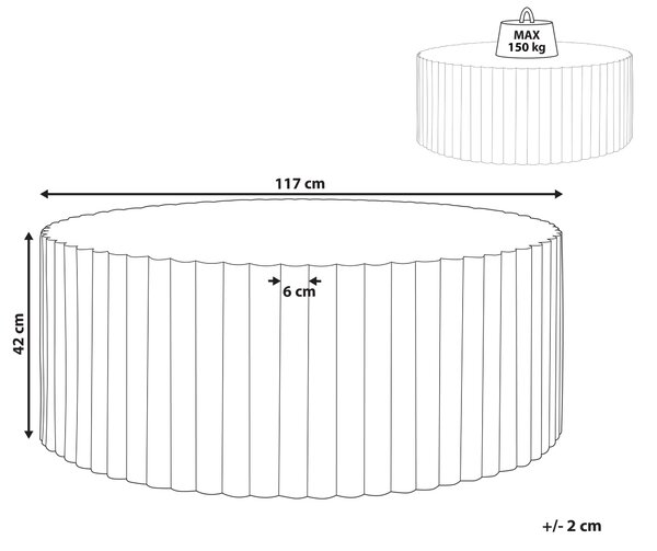 Konferenční stolek POZZA 117 cm 117 cm Černá