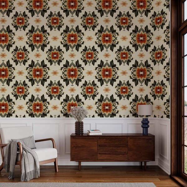 Tapety Abstraktní světlý květinový vzor na světlém pozadí, Tapety vintage, a00069v3 : uwalls.cz