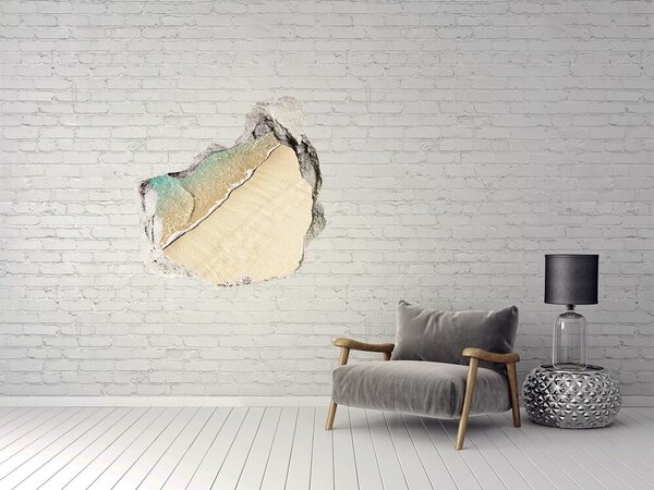 Díra 3D ve zdi nálepka Vlna na pláži nd-p-115691899