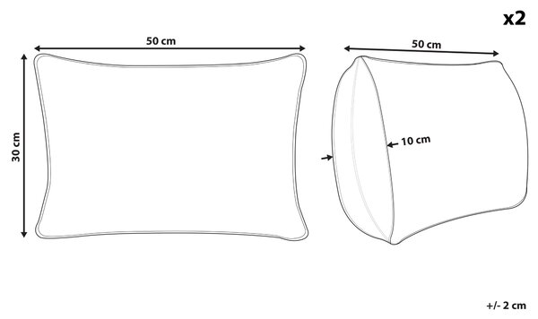 Sada 2 dekorativních polštářů GOPI Juta 30 x 50 cm Světle hnědá Geometrický vzor