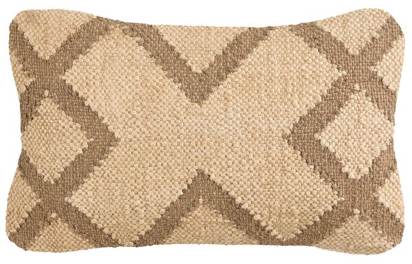 Sada 2 dekorativních polštářů GOPI Juta 30 x 50 cm Béžová Geometrický vzor
