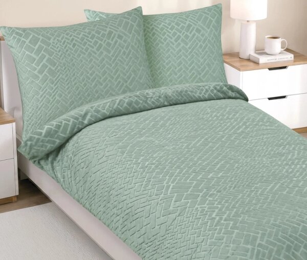 Bellatex Mikroflanelové povlečení 140x200 cm. 70x90 cm Zelená