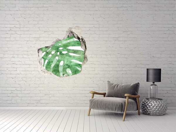 Nálepka 3D díra na zeď beton Monstera nd-p-124503131