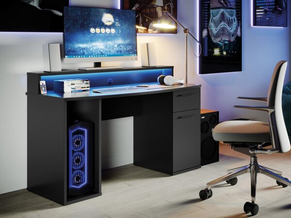PC stůl s Ayo LED osvětlením, Barva: černá mat 5903211080609