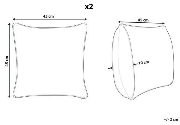 Sada 2 dekorativních polštářů GOPI Juta 45 x 45 cm Světle hnědá Geometrický vzor