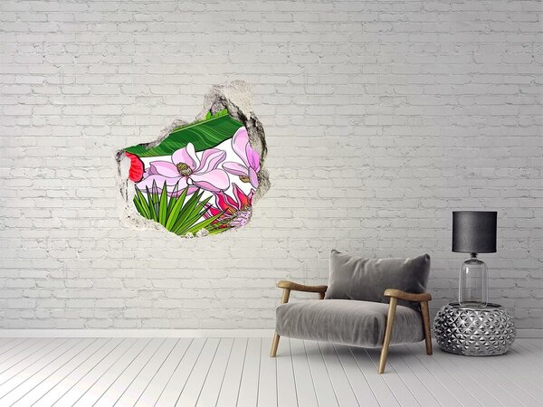 Nálepka 3D díra samolepící Hawajské květiny nd-p-135437708