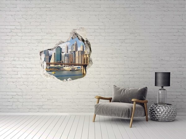 Fototapeta díra na zeď 3D Manhattan New York nd-p-136544360