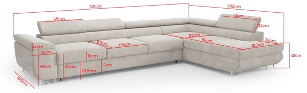 Rozkládací sedací souprava Isabella XL - Kronos 26 Varianta: Levá