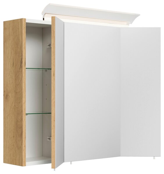 ZRCADLOVÁ SKŘÍŇKA, barvy dubu, 75/62/17 cm MID.YOU - Koupelnové série, Online Only