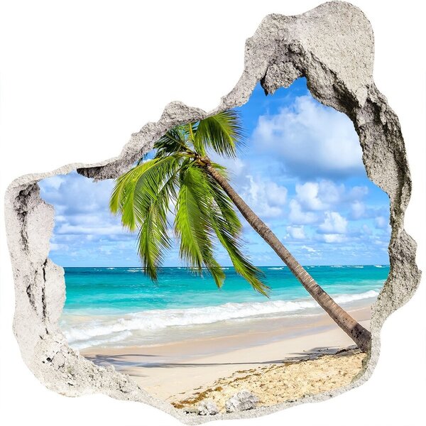Díra 3D ve zdi nálepka Tropická pláž nd-p-178941765