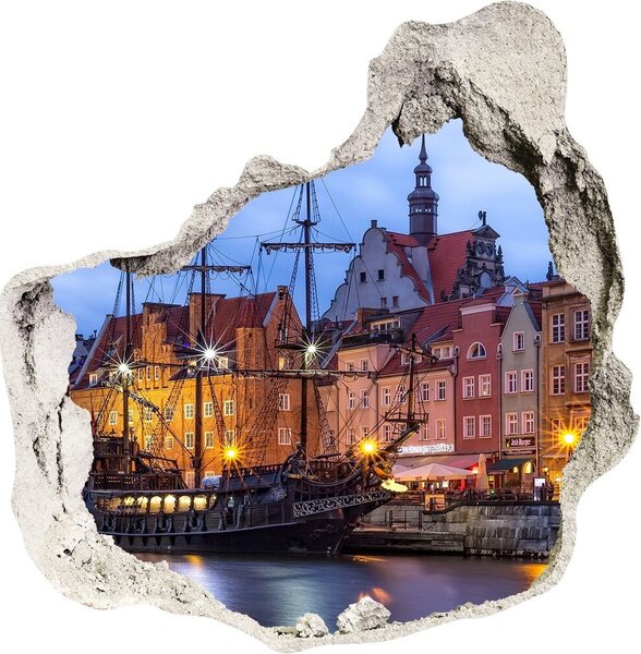 Díra 3D ve zdi nálepka Gdaňsk Polsko nd-p-193868695