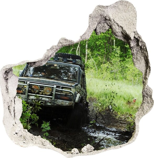 Foto fotografie díra na zeď Jeep v lese nd-p-4134018