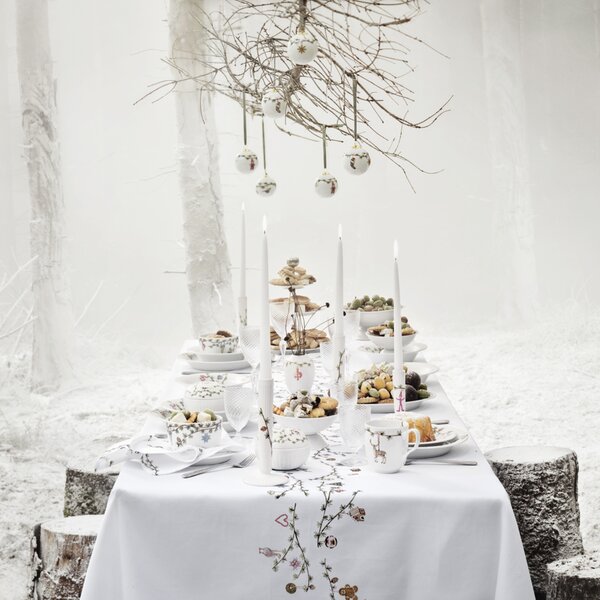 Kähler Design Vánoční ubrus Hammershøi Christmas White - 150 x 220 cm KD510