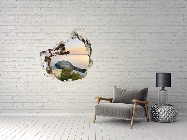 Díra 3D ve zdi nálepka Strom nad mořem nd-p-45630675