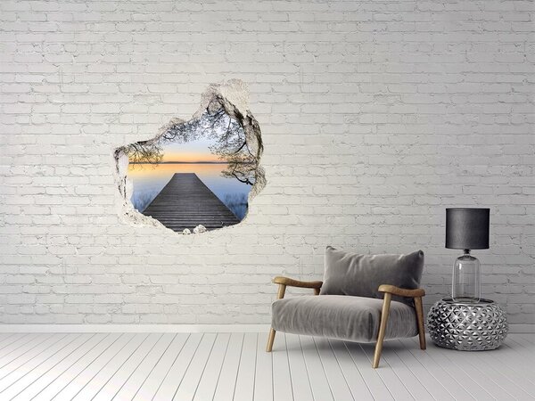 Díra 3D ve zdi na stěnu Molo nad jezerem nd-p-52395962