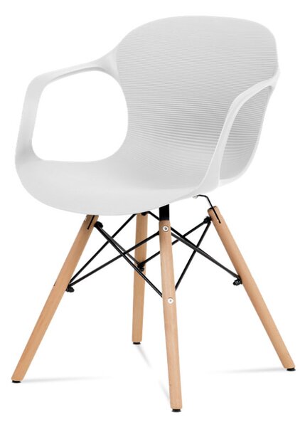 Jídelní židle Albina, bílý strukturovaný plast / natural